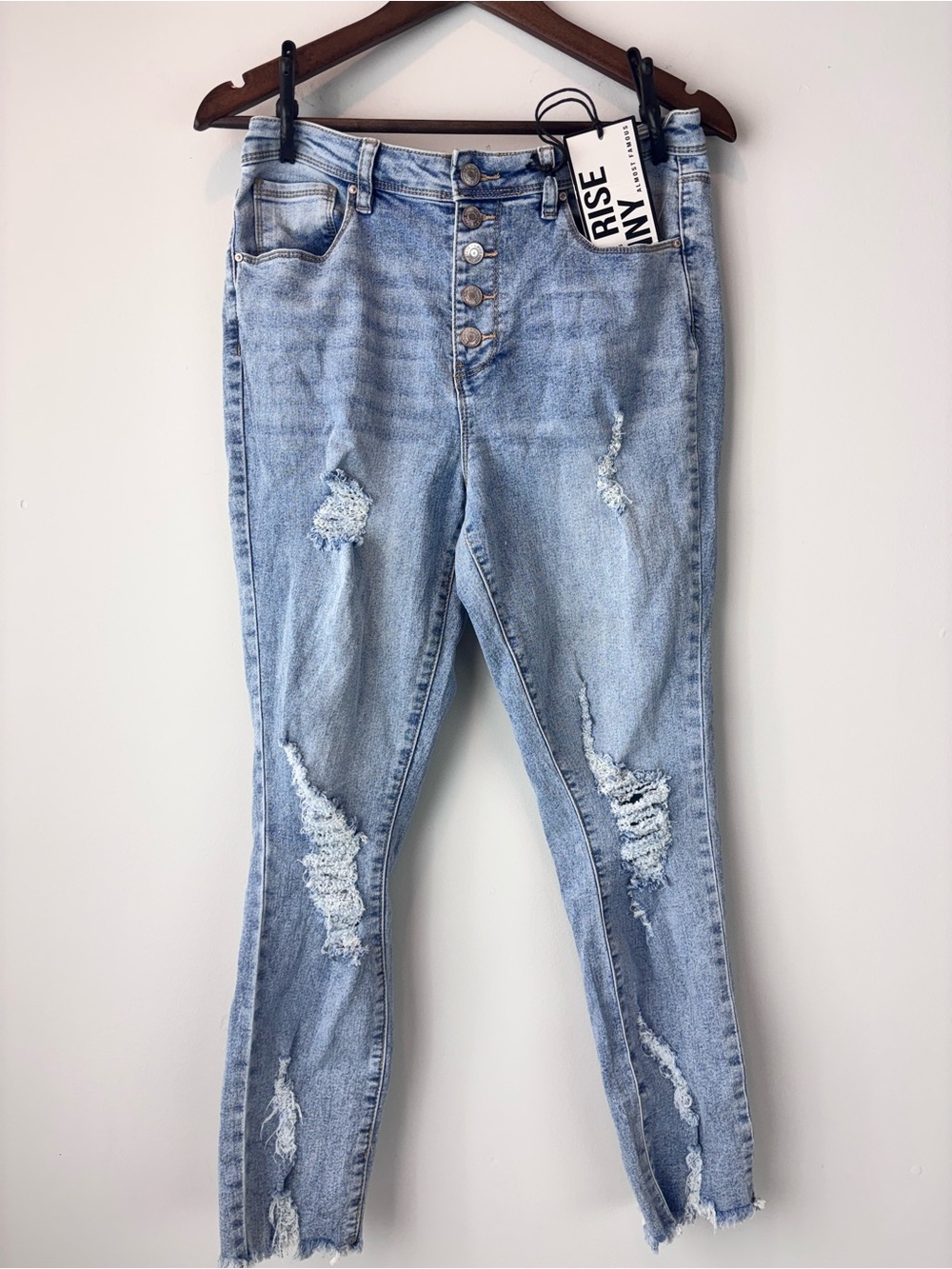 Almost Famous Light Blue Ripped Skinny Jeans
